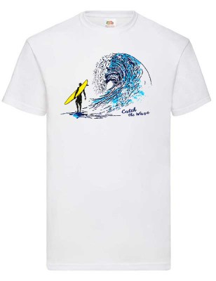 FRUIT OF THE LOOM T-shirt με στάμπα A155 ΛΕΥΚΟ